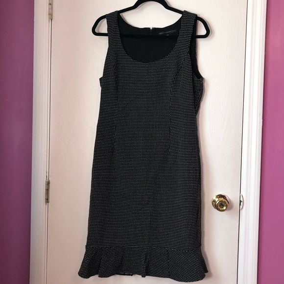 White House Black Market Dresses & Skirts - WH|BM Mini polka Dot Flounce Hem Sheath Dress